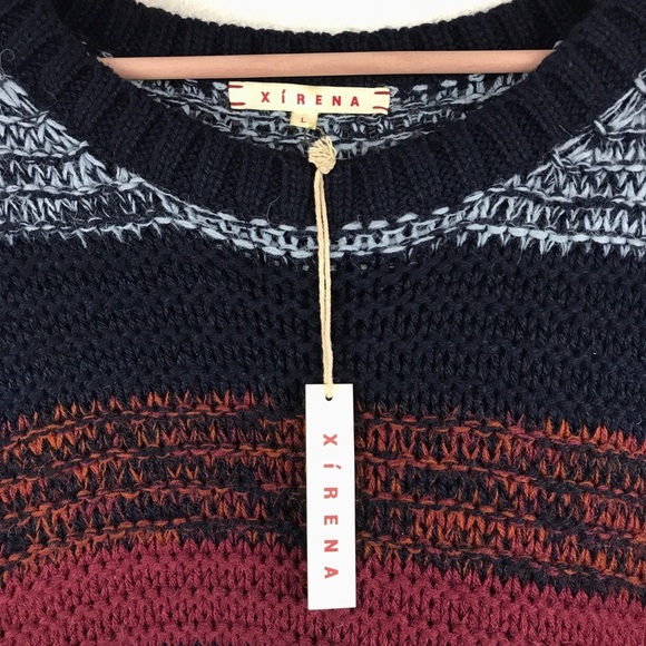 Xirena Colorful Stripe Alpaca Blend Sweater Size Large - Picture 6 of 8